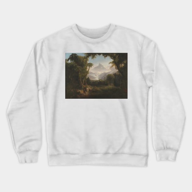 The Garden of Eden by Thomas Cole Crewneck Sweatshirt by Classic Art Stall